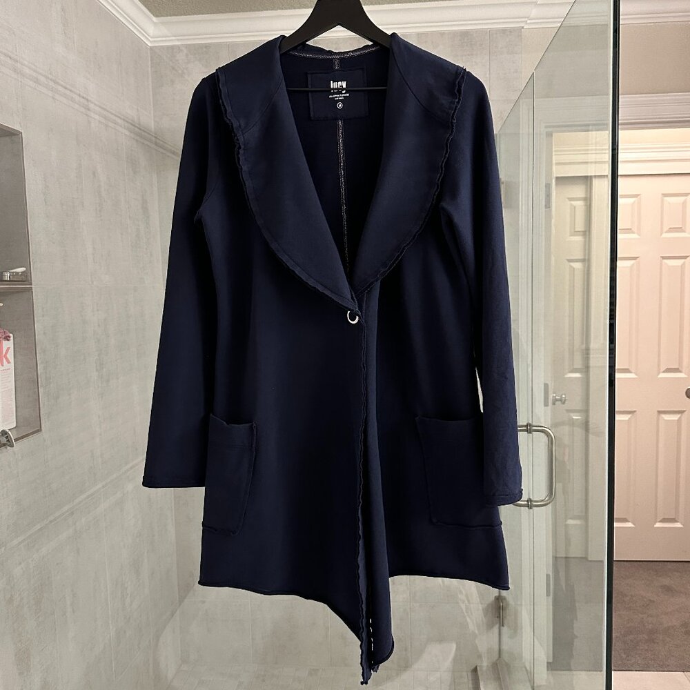 Lucy Athletic Shawl Collared French Terry Jacket, Size M